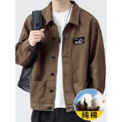 【臺灣發貨】 純棉春秋款ck牛仔外套男2026年新款男士工裝翻領夾克男休閒上衣服