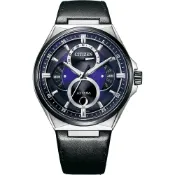 CITIZEN星辰錶 ATTESA 光動能月相白鈦皮帶男錶 藍寶石水晶玻璃 42mm BU0066-11W 全球保固3年