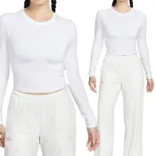 Nike AS W NSW NK CHLL KNT LS CRP 女款 白 短版 運動 休閒 長袖 HF5323-100
