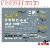 【吉星新產】MG MSN-04 Sazabi Ver.ka 卡沙 沙扎比 水貼紙