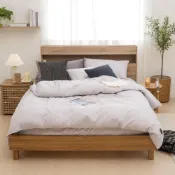 (店+)【OLIVIA 寢具】OLIVIA    BASIC13 銀河灰 300織長絨棉 雙人床包被套組 台灣製
