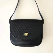 絕版中古包 Celine黑色凱旋門馬鞍包 皮革包 單肩包 側背包 斜背