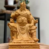 【招財風水館】 關聖帝君  招財避小人 風水擺件 神尊 武財神 木藝品 關公 小神像 小神尊 附禮盒裝 現貨