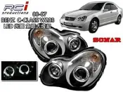 RC HID LED專賣店 BENZ C-CLASS W203  00 01 02 03 04 05 06 07 LED 光圈魚眼大燈組