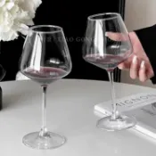 東升精品館 歐式ins輕奢大肚紅酒杯水晶玻璃高腳杯葡萄酒杯大號勃艮第紅酒杯