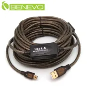 Benevo 主動式 10米 USB2.0 A公-Mini B公 訊號增益延伸線 (BUE2010AMMBM)