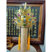 【靜福緣】精品銅製『雙色水鑽元帥銅帽』通天冠元帥帽神明帽帥帽通天冠神明帽神冠神帽田都元帥邢府王爺武財神趙元帥封府趙府