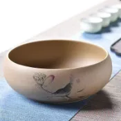 🔥推薦🔥 水盂 水方建方筆洗茶渣桶廢水盂具配件廢水缸 茶渣缸大号粗陶瓷茶洗功夫茶具杯笔洗青花配件茶道零配水盂水洗水