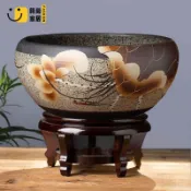 免運 特惠/附發票 魚缸 盆 水缸 景德鎮陶瓷魚缸中式玄關招財擺件客廳家用銅錢草睡碗蓮水培荷花盆工廠直銷 店長推薦 售後保障 全館折扣 5s722