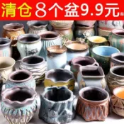 【多肉花盆專用】台灣出貨 多肉盆 粗陶盆 陶瓷罐 大口徑 家用 小微瑕盆 套裝 多肉花盆 花盆 陶盆