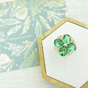 綠曜石幸運草戒指