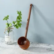 復古風木水匙 廚房舀水戶外澆花茶道煮茶酸棗木長柄水瓢 手工木水舀 飯店 浴室 泡湯 湯屋 原木 批發 特價