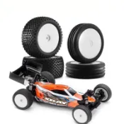 田宮 1 套 82&87mm 1/10 2WD RC 越野車橡膠輪胎車輪適用於 XRAY XB2 Serpent SRX