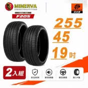 【Minervac 米納瓦 】F205 運動/操控/電動車/輪胎二入組 255/45/19適用車款特斯拉Model Y