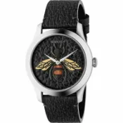 大高雄鐘錶城 Gucci 古吉 YA1264067 G-Timeless系列 蜜蜂主題腕錶-黑/38mm｜樂天領券現折★全館特惠中★指定刷卡回饋10%