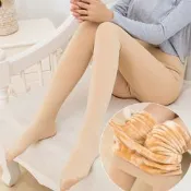 La Belleza保暖膚色絲襪光腿神器假透肉裸感保暖內裡加絨加厚打底連腳褲襪