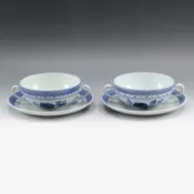 【DOKODEMO】二手皇家哥本哈根陶器行李箱韋伯湯杯和碟子（2 件）