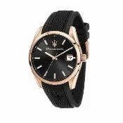【MASERATI 瑪莎拉蒂】Attrazione 極致吸引系列石英手錶 黑色矽膠錶帶 43MM R8851151002