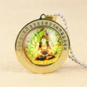 🌟在台出貨🌟佛教結緣準提咒輪吊墜千手觀音護身符掛件佛牌男女士飾品項鍊平安 平安符 香火袋 無事牌 護身符 招財 保平