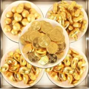 熱賣 元寶巧克力 烘焙蛋糕裝飾擺件 金幣金條祝壽財神婚慶喜糖果 生日插件 金幣巧克力糖果