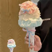 🐳台灣直出💠免運冰淇淋甜筒花束成品仙子之吻皁花仿真花永生花假花浪漫七夕送女生