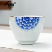 協貿國際日用品生活3館 白瓷茶杯陶瓷功夫小茶杯單杯主人杯茶具茶盞套裝茶碗品茗斗笠杯