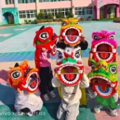 【台灣出貨】塑料兒童舞獅子道具套裝 舞獅頭鼓2-14歲幼兒園表演小獅頭玩具6寸