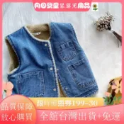 🎏熱銷推薦🍄2025冬款男童女童韓版羔羊絨兩面穿牛仔馬甲刷毛加厚背心無袖IYIY