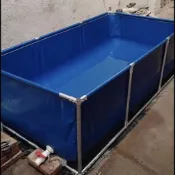 *8.5精選帆布魚池家庭游泳池陽臺庭院加厚養魚專用加固雙層支架戶外蓄水池小柚子百貨