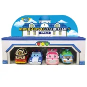 鯊玩具ToyShark 救援小英雄波力POLI 迷你模型車 救援小隊4入組 波力 安寶 羅伊 赫利 【鯊玩具】