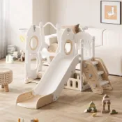 免運#兒童滑滑梯室內家用小戶型遊樂設施玩具 寶寶滑梯秋千二合一攀爬架 兒童玩具套裝