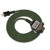 【PowerSync 群加】2P 1擴3插工業用動力延長線/軍綠色/3M(TU3C5030)
