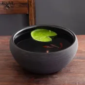 水缸擺件 陶瓷魚缸養金魚盆烏龜缸睡蓮碗蓮缸荷花盆客廳擺件創意復古風水缸