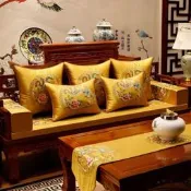 『開心樂購』新中式坐墊古典紅木沙發坐墊實木家具圈椅墊羅漢床墊子五件濤防滑