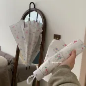 🔥台灣出貨 日韓係雨傘 ins風雨傘 大雨傘 “春天裏“韓國ins仙系蝴蝶結薔薇花雨傘 白色適合的拍照直桿長柄傘