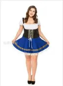 ♥萌妞朵朵♥德國啤酒深藍短款服務生(M~XXXL)/成人公主裙衣服/成人連衣裙/萬聖節/聖誕節/尾牙/派對