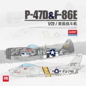 〈傑尼龜模玩〉3G磨形愛德美姘裝飛機12530美國P-47D&F-86E戰鬥機1/72