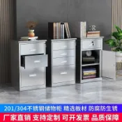 十木屋 文件櫃 辦公櫃 資料櫃 公文櫃 辦公家具 免運附發票 304不銹鋼帶鎖簡約現代雙門矮櫃辦公會議收納儲物櫃雙開門可加輪 快速出貨PP8888