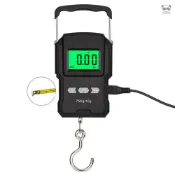 WeiHeng 充電便攜式電子稱 LCD顯示屏 帶捲尺可量長度 手提電子秤 75kg/10g 高精度 五種單位切換 帶背