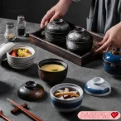 【廚房良品】附蓋 日式陶瓷小燉盅 燕窩燉盅 燉鍋 燉鍋 湯盅 燉罐壺 燉盅 蒸蛋盅 隔水燉盅 魚翅羹 燉盅 陶 0915