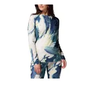 【Columbia 哥倫比亞】女款-極暖快排內著長袖上衣-Omni-Heat Infinity™-綠色印花(UAL24840GV/JF)
