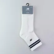 【NEW BALANCE】運動襪 短襪 條紋 毛巾底 足弓包覆 台灣製 (AC8060HSSV白)