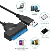 歡樂購物網 USB3.0轉SATA線 硬碟硬盤易驅線 2.5筆記本電腦接移動硬碟硬盤數據線
