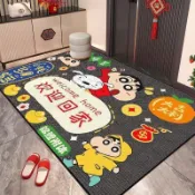 簡約入戶門地墊卡通玄關進門腳墊蠟筆小新耐磨地毯家用大門口門墊