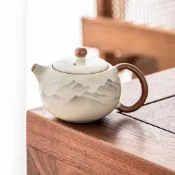 🚚限時下殺🚚 汝窯陶瓷茶壺 泡茶壺 球孔過濾 功夫茶具 家用茶壺 一人泡茶壺 茶具組 茶海 公道杯 茶杯組 過濾茶壺