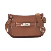 【Hermes 愛馬仕】經典Jypsiere Mini 系列牛皮銀扣吉普賽包/斜背包(Mini金棕色H084047CK-GOLD-SIL)