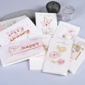 協貿國際日用品生活5館 伊和諾簡約雕花手工卡片祝福賀卡萬用卡生日卡感謝卡WISH-1712