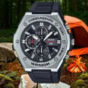 【CASIO 卡西歐】運動風三眼計時手錶-黑 開學禮 送禮 推薦(MWA-300H-1AV)