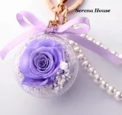 ~Serena House~不凋花永生花 小王子美女與野獸紫羅蘭玫瑰花吊飾 母親節禮物 鑰匙圈 婚禮小物 特價139元