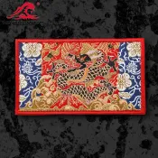 協貿國際日用品生活5館 浪潮君物 大尺寸朙海水云紋寶相花飛魚補 刺繡章 魔術貼